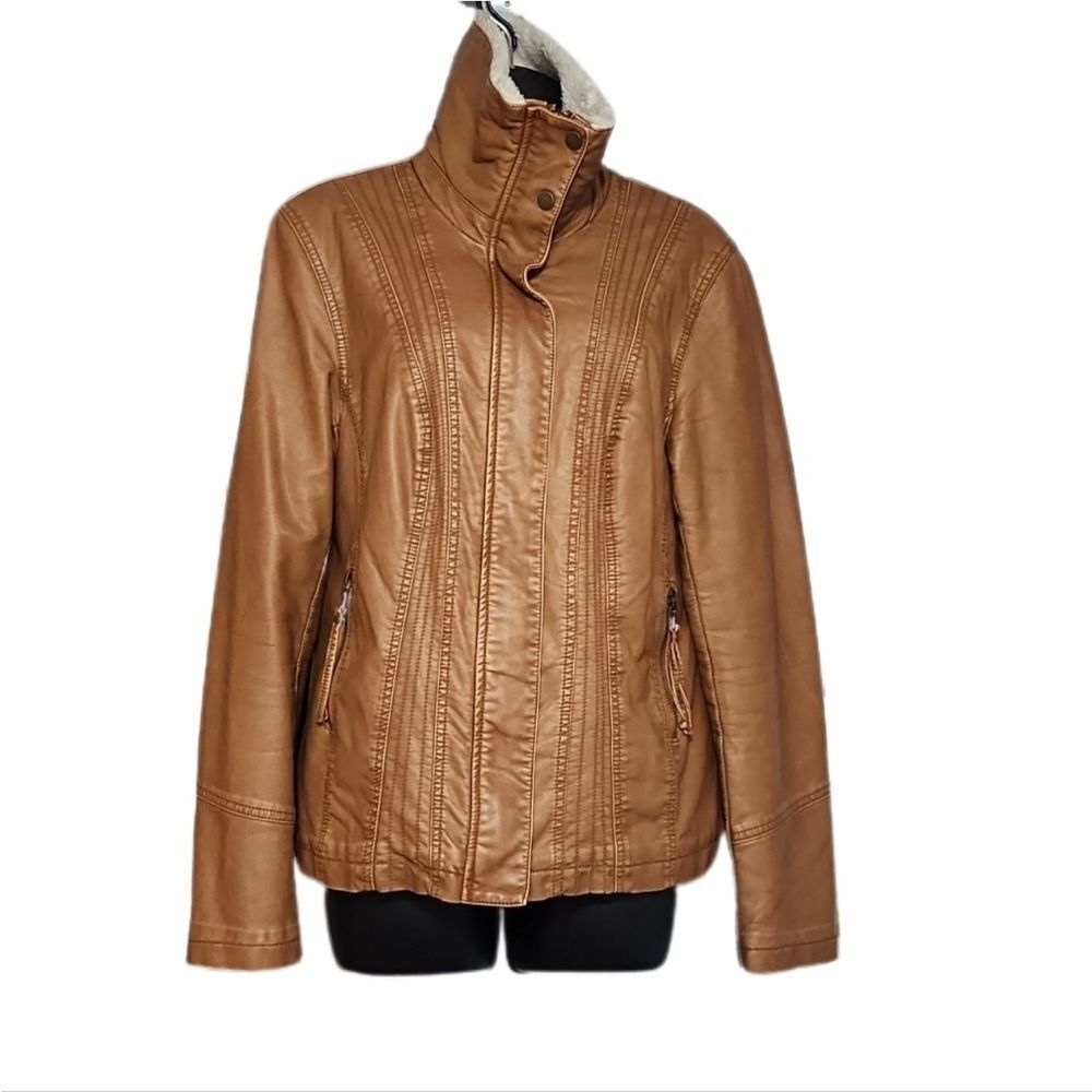 Big Chill Faux Fur Leather Coat NWOT